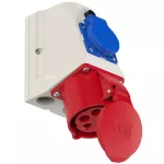Gniazdo stałe z wyłącznikiem KOMBI CEE + 230V z bolcem 32A 400V 3P+Z+N okablowane
