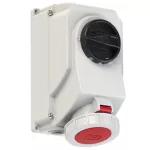 Gniazdo stałe z rozłącznikiem 0-1 duże blokada mechaniczna 32A 400V 3P+Z+N IP67