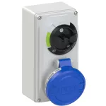 Gniazdo stałe z rozłącznikiem 0-1 małe blokada mechaniczna 32A 230V 2P+Z IP44
