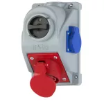 Gniazdo stałe wyłącznikiem " COMBO-POL" 16A 400V 3P+Z+N, gniazdo 230V, wył. L-O-P
