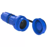 Gniazdo przenośne NAUTILUS 230V Z BOLCEM IP68 Niebieskie z bolcem