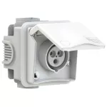 Gniazdo zabudowane seria DESIGN IP44 gniazdo podtynkowe przelotowe 16A 2P+Z 230V