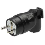 Wtyczka przenośna kątowa gumowa z bolcem uziemnienia 16A 2P+Z 230V IP44 czarns