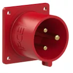 Wtyczka tablicowa prosta 32A 2P+Z 400V 50/60Hz 9h IP44 (kołnierz: 70X70, rozstaw śrub: 56X56)
