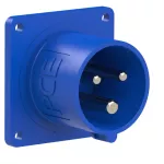 Wtyczka tablicowa prosta 16A 2P+Z 230V 50/60Hz 6h IP44 (kołnierz: 60X60, rozstaw śrub: 50X50), styki niklowane