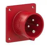 Wtyczka tablicowa prosta 16A 3P+Z 400V 50/60Hz 6h IP44 (kołnierz: 70X70, rozstaw śrub: 56X56), styki niklowane