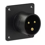 Wtyczka tablicowa prosta 16A 2P+Z 230V 50/60Hz 6h IP44 (kołnierz: 70X70, rozstaw śrub: 56X56), seria MIDNIGHT