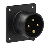 Wtyczka tablicowa prosta 16A 3P+Z 400V 50/60Hz 6h IP44 (kołnierz: 70X70, rozstaw śrub: 56X56), seria MIDNIGHT