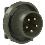 Wtyczka tablicowa prosta WOJSKOWA 32A 3P+Z+N 400V 50/60Hz 6h IP67 (kołnierz: 75X75, rozstaw śrub: 60X60)