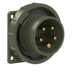 Wtyczka tablicowa prosta wosjkowa 16A 3P+Z+N 400V 50/60Hz 6h IP67 (kołnierz: 75X75, rozstaw śrub: 60X60)