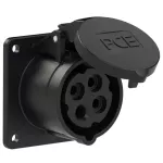 Gniazdo tablicowe proste 16A 3P+Z 500V 50/60Hz 7h IP44, kołnierz 75X75, rozstaw śrub 60X60