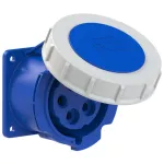 Gniazdo tablicowe proste 32A 3P+Z+N 230V 50/60Hz 9h IP67, kołnierz 75X75, rozstaw śrub 60X60