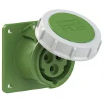 Gniazdo tablicowe proste 16A 2P+Z >50-500V 301-500Hz 2h IP67, kołnierz 75X75, rozstaw śrub 60X60