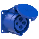 Gniazdo tablicowe proste 32A 3P+Z 230V 50/60Hz 9h IP44, kołnierz 70X70, rozstaw śrub 56X56