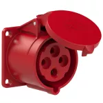 Gniazdo tablicowe proste 32A 3P+Z 400V 50/60Hz 6h IP44, kołnierz 70X70, rozstaw śrub 56X56