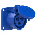 Gniazdo tablicowe proste 16A 2P+Z 230V 50/60Hz 6h IP44, kołnierz 65X65, rozstaw śrub 52X52