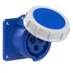 Gniazdo tablicowe proste 16A 2P+Z 230V 50/60Hz 6h IP67, kołnierz 65X65 rozstaw śrub 52X52