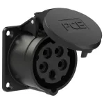 Gniazdo tablicowe proste 16A 3P+Z+N 400V 50/60Hz 4h IP44, kołnierz 70X70, rozstaw śrub 56X56, seria MIDNIGHT