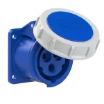 Gniazdo tablicowe proste 16A 2P+Z 230V 50/60Hz 6h IP67, kołnierz 54X60, rozstaw śrub 44X44, styki niklowane