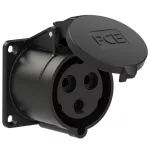 Gniazdo tablicowe proste 32A 2P+Z 230V 50/60Hz 6h IP44, kołnierz 70X70, rozstaw śrub 56X56, styki niklowane, seria MIDNIGHT