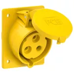 Gniazdo tablicowe skośne 32A 2P+Z 110V 50/60Hz 4h IP44/54 (kołnierz 80X97, rozstaw śrub 60X73)
