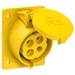 Gniazdo tablicowe skośne 32A 3P+Z 110V 50/60Hz 4h IP44/54 (kołnierz 80X97, rozstaw śrub 60X73)