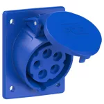 Gniazdo tablicowe skośne 16A 3P+Z+N 230V 50/60Hz 9h IP44/54 (kołnierz 80X97, rozstaw śrub 60X73)