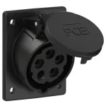 Gniazdo tablicowe skośne 16A 3P+Z+N 500V 50/60Hz 7h IP44/54 (kołnierz 80X97, rozstaw śrub 60X73)