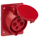 Gniazdo tablicowe skośne TURBO TWIST 32A 3P+Z 400V 50/60Hz 6h IP44/54 (kołnierz 80X97, rozstaw śrub 60X73)