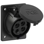 Gniazdo tablicowe skośne 16A 3P+Z 500V 50/60Hz 7h IP44/54 (kołnierz 70X85, rozstaw śrub 50X65)