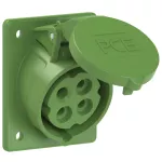 Gniazdo tablicowe skośne 16A 3P+Z >50-500V 100-300Hz 10h IP44/54 (kołnierz 70X85, rozstaw śrub 50X65)