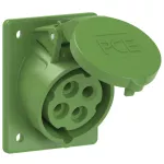Gniazdo tablicowe skośne 16A 3P+Z >50-500V 301-500Hz 2h IP44/54 (kołnierz 70X85, rozstaw śrub 50X65)