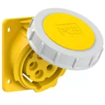 Gniazdo tablicowe skośne 16A 3P+Z+N 110V 50/60Hz 4h IP67 (kołnierz 75X85, rozstaw śrub 60X60)