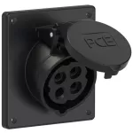 Gniazdo tablicowe skośne 16A 3P+Z 500V 50/60Hz 7h IP44/54 (kołnierz 92X100, rozstaw śrub 77X85)