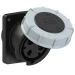 Gniazdo tablicowe skośne POWER TWIST 63A 2P+Z 500V 50/60Hz 7h IP66/67 (kołnierz 100X112, rozstaw śrub 80X88), styk sterujący
