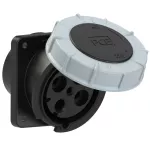 Gniazdo tablicowe skośne POWER TWIST 125A 3P+Z 500V 50/60Hz 7h IP66/67 (kołnierz 114X114, rozstaw śrub 90X90), styk sterujący