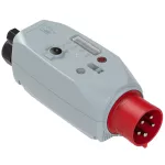 Wtyczka CEE ze zwrotnicą faz z ochroną silnika, z lampką sygnalizacyjną ze wskaźnikiem wirowania 32A 3P+Z+N 400V 50/60Hz 6h IP44 (zakres ustawień: 9-12A; stycznik(AC3): 7,5 Kw)