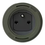 Gniazdo przenośne NAUTILUS wojskowe z bolcem uziemienia z pokrywą 16A 2P+Z 230V 50/60Hz IP66/68, styki niklowane