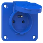 Gniazdo wtyczkowe wersja z bolcem 16A 2P+Z 230V 50/60Hz IP54, tylne podłączenie kołnierz 70X70, styki niklowane 104-7b