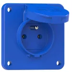 Gniazdo wtyczkowe wersja z bolcem 16A 2P+Z 230V 50/60Hz IP54, tylne podłączenie kołnierz 75X75, styki niklowane 104-8b