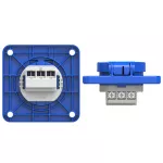 Gniazdo wtyczkowe wersja z bolcem 16A 2P+Z 230V 50/60Hz IP54, tylne podłączenie kołnierz 75X75, styki niklowane 104-8b