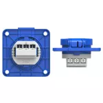 Gniazdo wtyczkowe wersja SCHUKO 16A 2P+Z 230V 50/60Hz IP54, tylne podłączenie kołnierz 70X70, styki niklowane