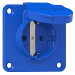 Gniazdo wtyczkowe wersja SCHUKO 16A 2P+Z 230V 50/60Hz IP54, boczne podłączenie kołnierz 70X70, styki niklowane