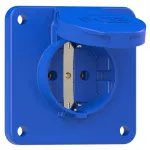 Gniazdo wtyczkowe wersja SCHUKO 16A 2P+Z 230V 50/60Hz IP54, tylne podłączenie kołnierz 75X75, styki niklowane 105-8bs