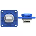 Gniazdo wtyczkowe wersja SCHUKO 16A 2P+Z 230V 50/60Hz IP54, tylne podłączenie kołnierz 75X75, styki niklowane 105-8bs