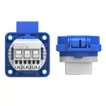 Gniazdo wtyczkowe wersja z bolcem 16A 2P+Z 250V 50/60Hz IP54, tylne podłączenie kołnierz 50X50, ochrona przed dziećmi, styki niklowane