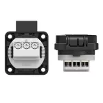 Gniazdo wtyczkowe wersja SCHUKO 16A 2P+Z 230V 50/60Hz IP54, boczne podłączenie kołnierz 50X50, styki niklowane, czarne 105-0ss