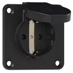 Gniazdo wtyczkowe wersja SCHUKO 16A 2P+Z 230V 50/60Hz IP54, tylne podłączenie kołnierz 70X70, styki niklowane, czerwone 105-7s