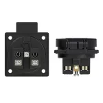 Gniazdo wtyczkowe wersja SCHUKO 16A 2P+Z 230V 50/60Hz IP54, boczne podłączenie kołnierz 50X50, styki niklowane, czarne 1050-0ss