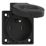 Gniazdo wtyczkowe tablicowe 230V z bolcem czarne IP54 fran./belg. P-NOVA+